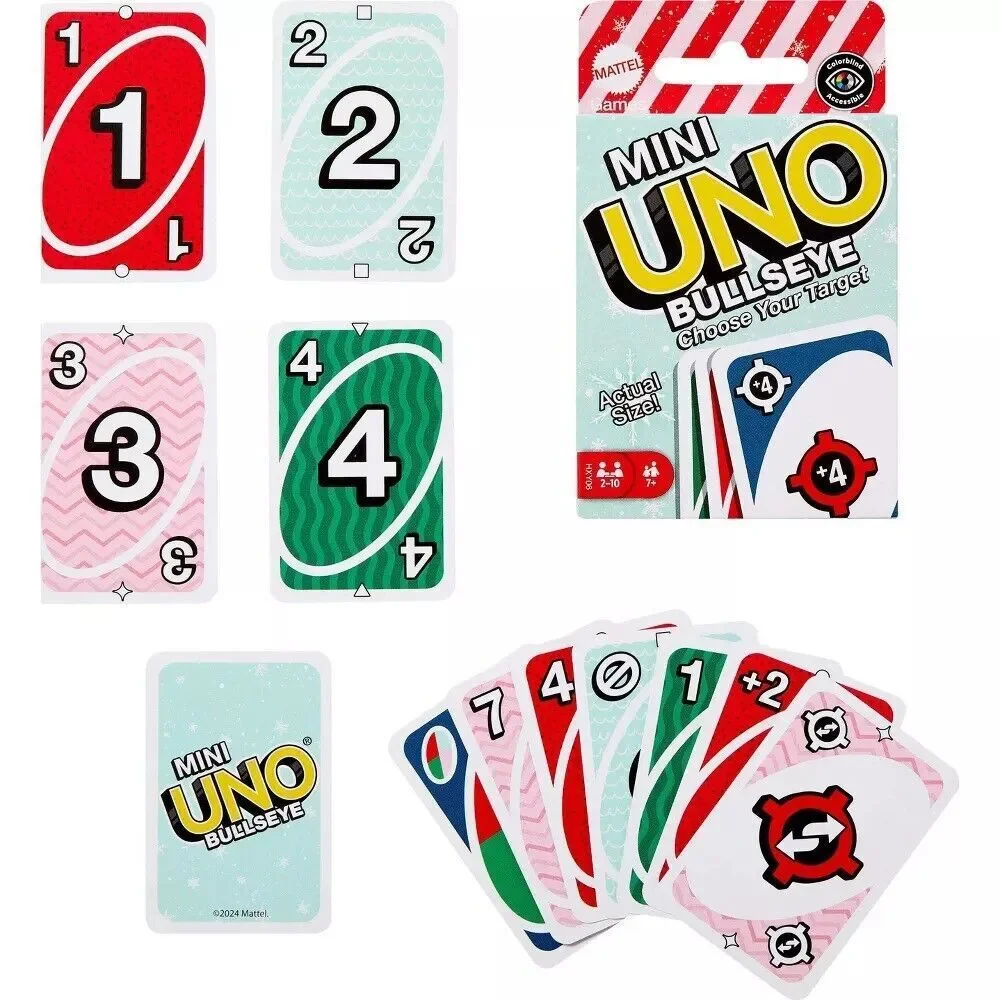 Mini UNO Bullseye Card Game Target New - Picture 1 of 5